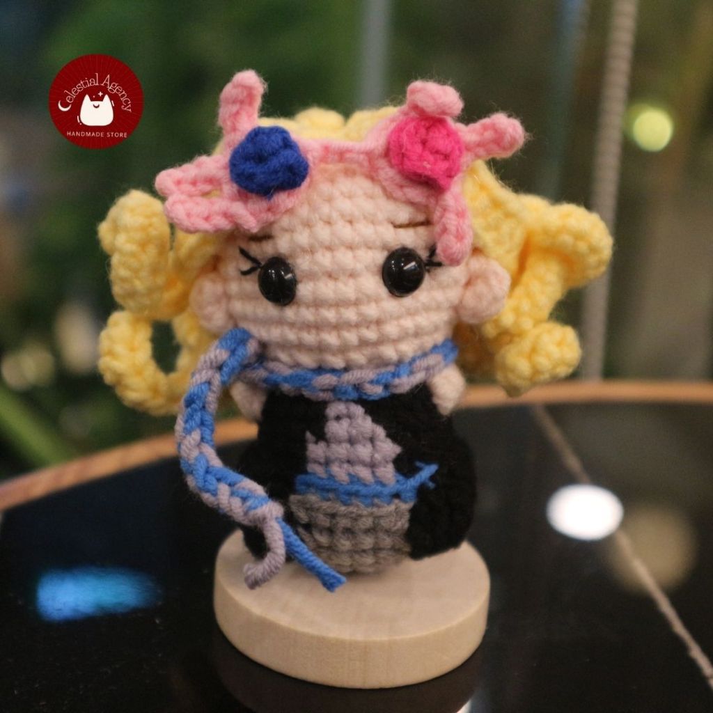 [ẢNH THẬT] Luna Lovegood Móc Len 10cm, Doll Amigurumi Crochet Handmade Harry Potter, Búp Bê Decor Dễ