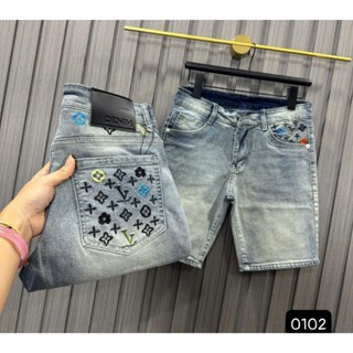 Quần short jean nam cao cấp short jean rách vá nổi cao cấp phong cách 039 