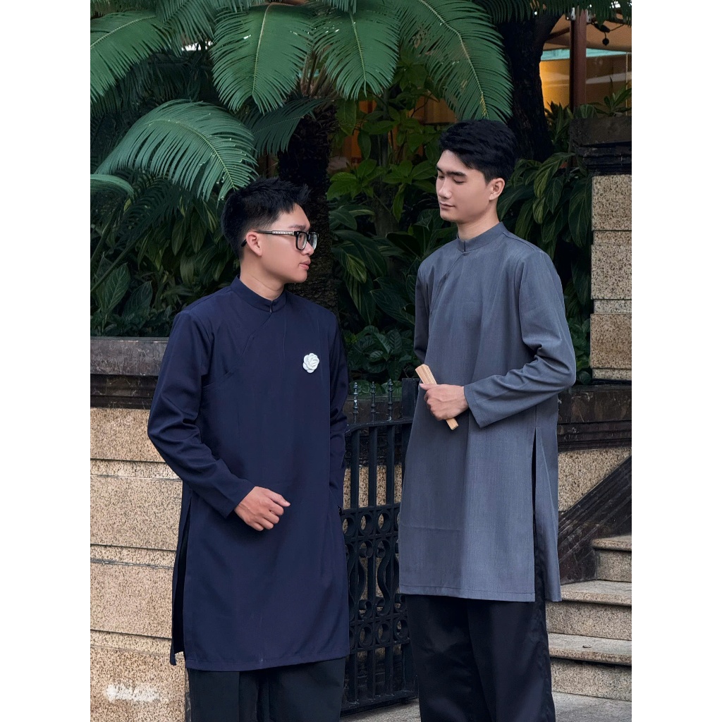 Áo dài nam cách tân dáng trung | Áo dài Nhật Minh [Tặng kèm charm đeo áo]