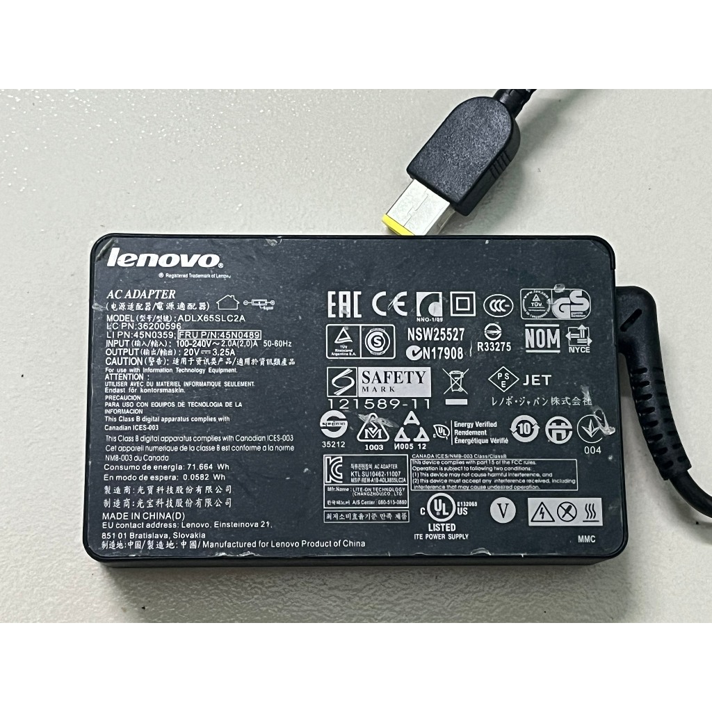 sạc laptop lenovo 65w đầu usb mẫu slim , hàng cũ zin theo máy chính hãng