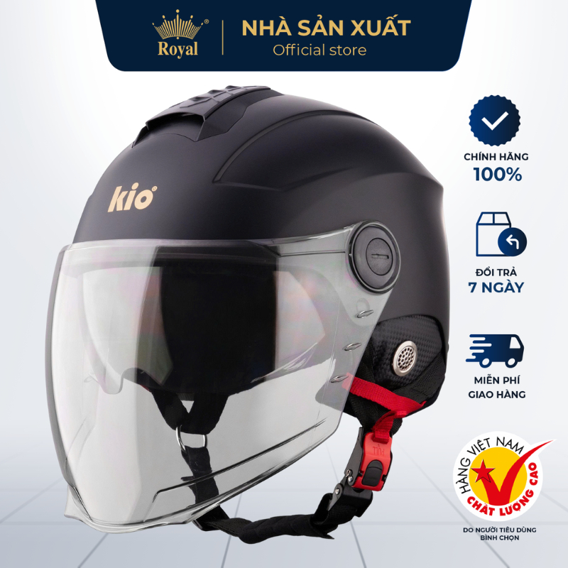 [Outlet S2] Mũ Bảo Hiểm Chính Hãng Kio KN12K Dòng Mũ Nửa Đầu 2 Kính Che Phủ Bảo Vệ Tốt