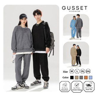  Set Bộ Nỉ Thu Đông Nam Nữ GUSSET NI04 Oversize Basic Trẻ Trung Vải Nỉ Da Lộn Mềm Mịn Dày Dặn Ấm Áp 
