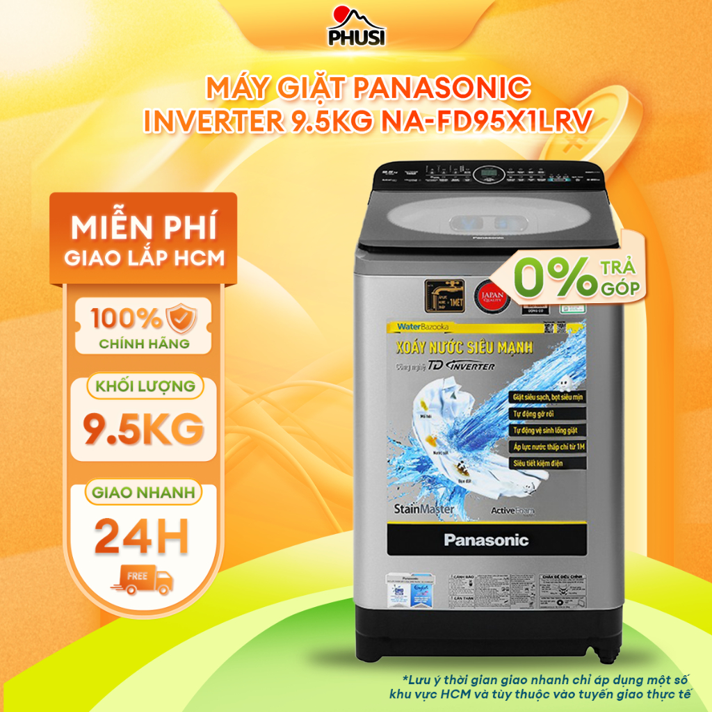 NA-FD95X1LRV [MIỄN PHÍ GIAO LẮP HCM] Máy giặt Panasonic Inverter 9.5 kg NA-FD95X1LRV - CHÍNH HÃNG