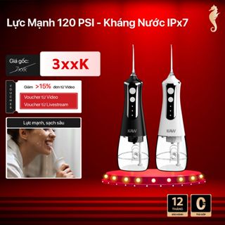  Máy tăm nước X-Eco KAW 386F - 3 Chế Độ Phun Dung Tích 300ml Kèm 5 Đầu Vòi Xịt - Bảo Hành 12 Tháng 