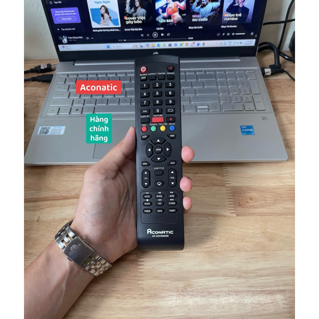 Điều khiển Tivi Aconatic AN-32DH800SM hàng chính hãng( Dùng cho Tivi Aconatic có mẫu như hình)