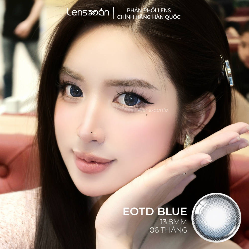 Kính áp tròng cận 6 tháng LENS XOẮN lens xám tự nhiên có viền tròn mắt hàn quốc chính hãng OLENS EOTD | BigBuy360 - bigbuy360.vn