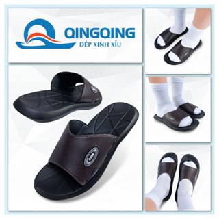  Dép da,dép da nam ASIA quai ngang giả da cao cấp- Hàng chính hãng- DME064 