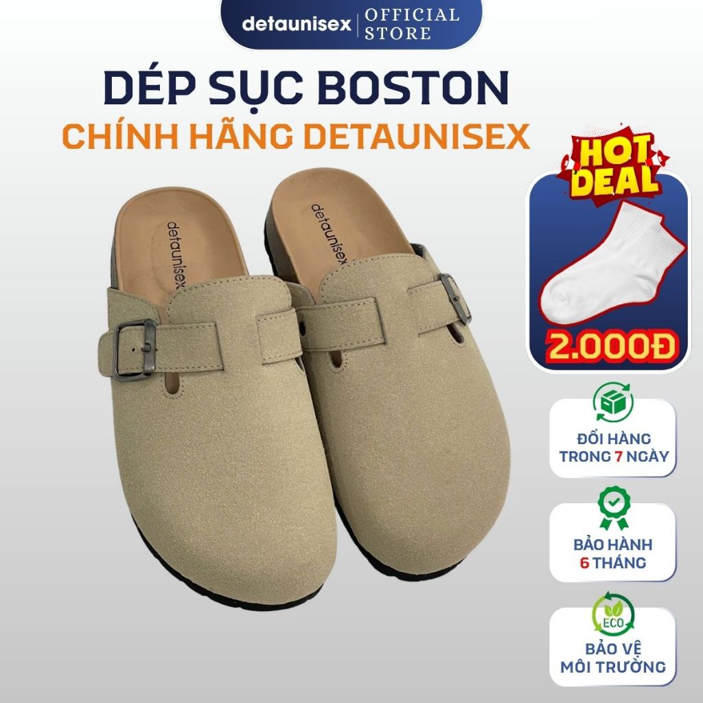 Dép sục nam nữ đi biển Birken Boston thời trang nam nữ 2025 - Detaunisex - DETA51