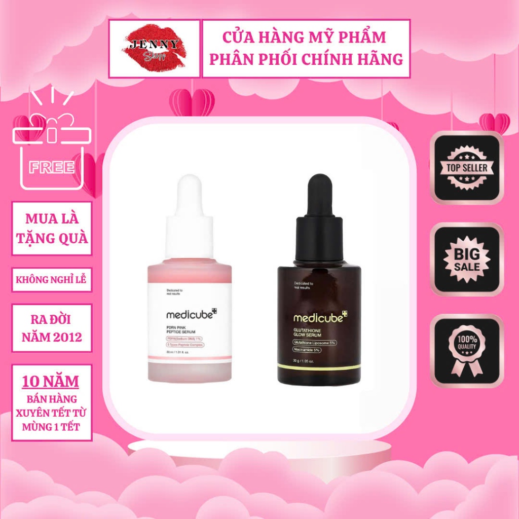 Tinh Chất Dưỡng MEDICUBE PDRN Pink Peptide Serum & Tinh Chất Sáng Da MEDICUBEGlutathione Glow & Tinh
