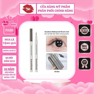 Kẻ Mắt Dạ Karadium Waterproof Brush Liner Black, Kẻ Mắt Đầu Mảnh Chống Nước Chống Trôi