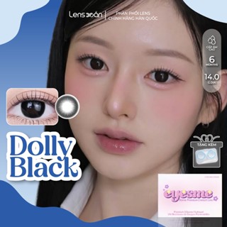  Kính áp tròng cận 6 tháng LENS XOẮN lens tự nhiên đen tròn mắt long lanh giãn tròng búp bê EYESM DOLLY BLACK 