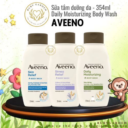 [NK Thái, Date 8/2026] Sữa Tắm dưỡng ẩm, thư giãn làn da AVEENO Moisturizing | Stress Relief 354ml -