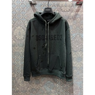  Áo Khoác Hoodie DSQ Xanh Rêu In Nổi - Áo Hoodie Zip Nỉ Bông Boxy - Áo Khoác Nỉ Bông Form Boxy In Nổi Dày Dặn 2025 