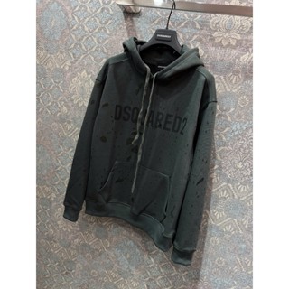 🔥Hoodie 2025🔥 Áo Khoác Nỉ Hoodie In Hình Chữ DSQ Xanh Rêu Unisex Nam Nữ Áo Hoodie Form Rộng Vẩy Sơn Boy Phố