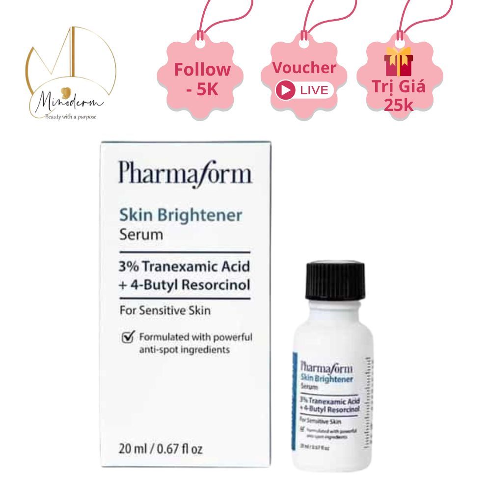 Serum Pharmaform Skin Brightener cải thiện vết thâm nám, thâm sau mụn,  làm sáng và đều màu da.