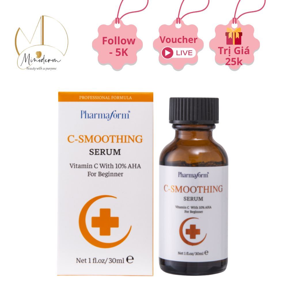Serum Pharmaform C-Smoothing, C12 L-AA  giúp giảm thâm nám, tàn nhan, loại bổ các tế bào chết 30ml