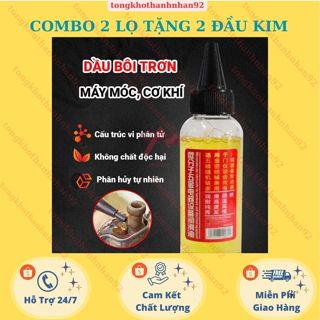 Combo 2 Lọ Dầu Tra Máy Khâu Quạt Điện Bôi Trơn Ổ Khóa Chống Rỉ Sét Tặng Kèm Đầu vòi 30ml