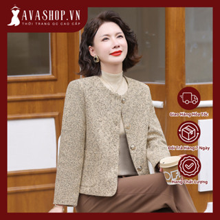 Áo Khoác Dạ Dáng Ngắn Trẻ Trung Lịch Sự Cho Nữ Trung Niên AD31 - Hàng Quảng Châu Cao Cấp 