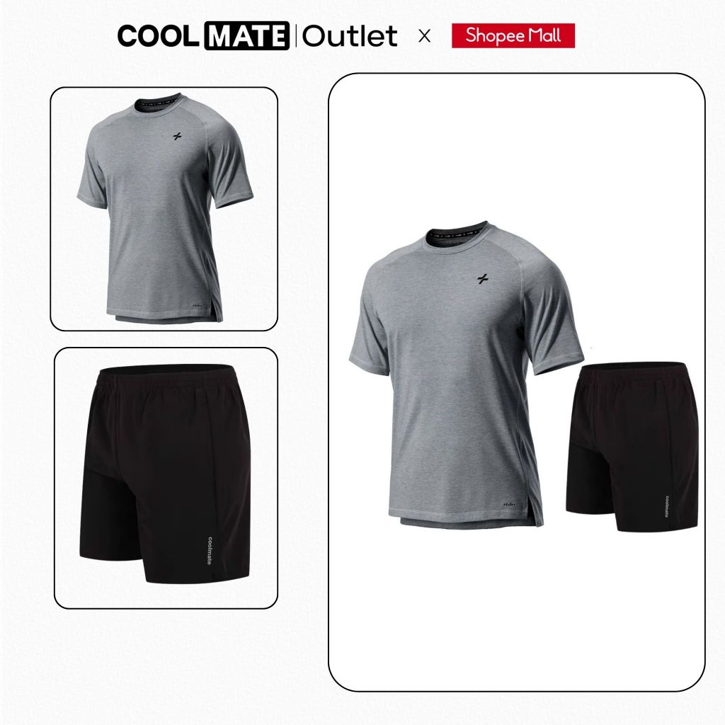Bộ Đồ Thể Thao Nam Coolmate Pickleball, Cầu lông -Áo Thun Training Comfort và Quần Ultra shorts 7inc