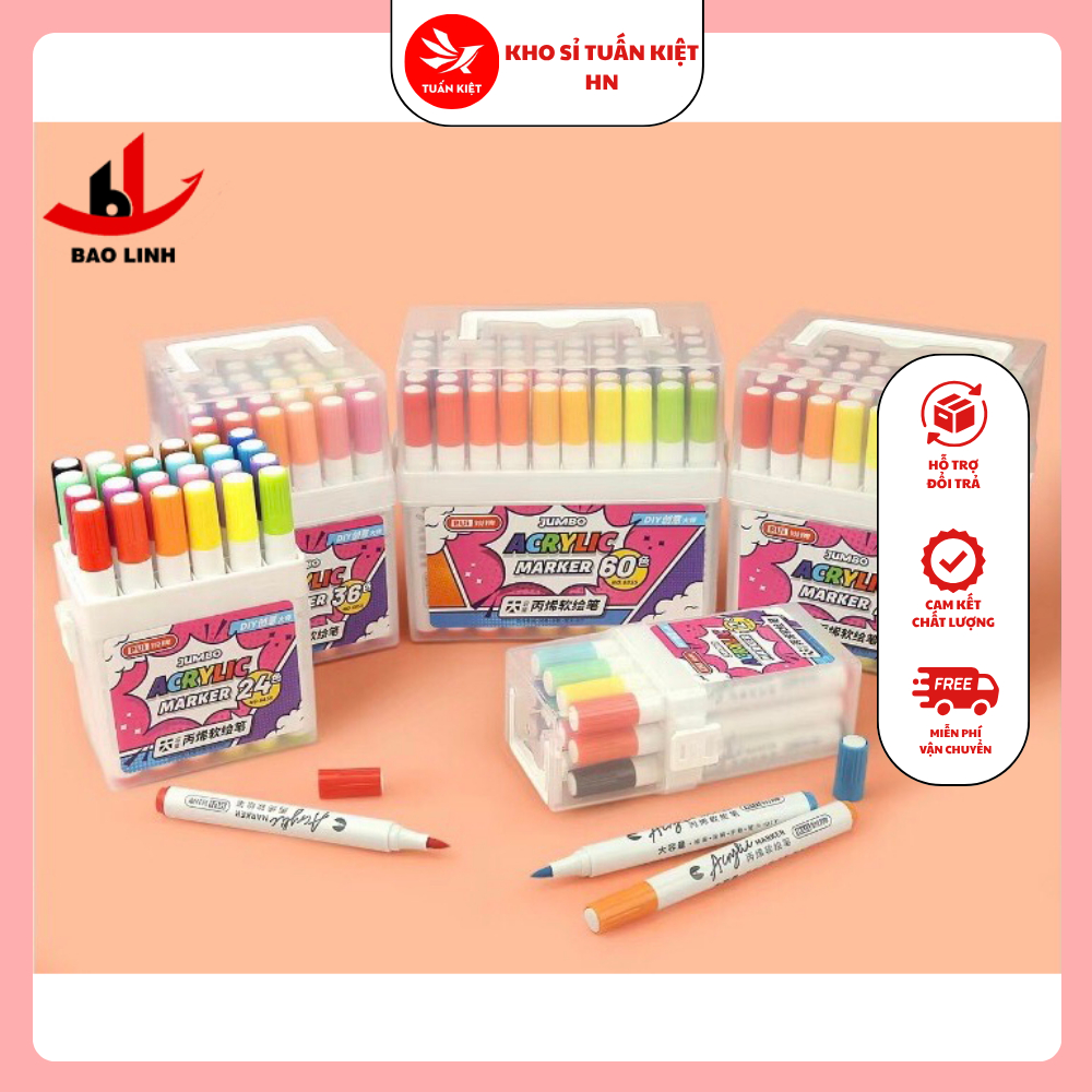 Màu marker acrylic ngòi Brush to siêu mềm mịn rui 6855