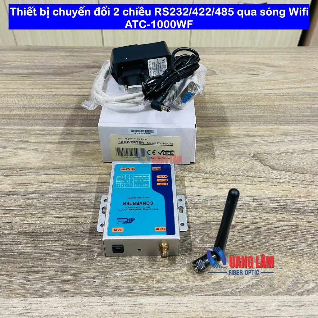 ATC-1000WF: Thiết bị chuyển đổi 2 chiều RS232/422/485 qua sóng Wifi