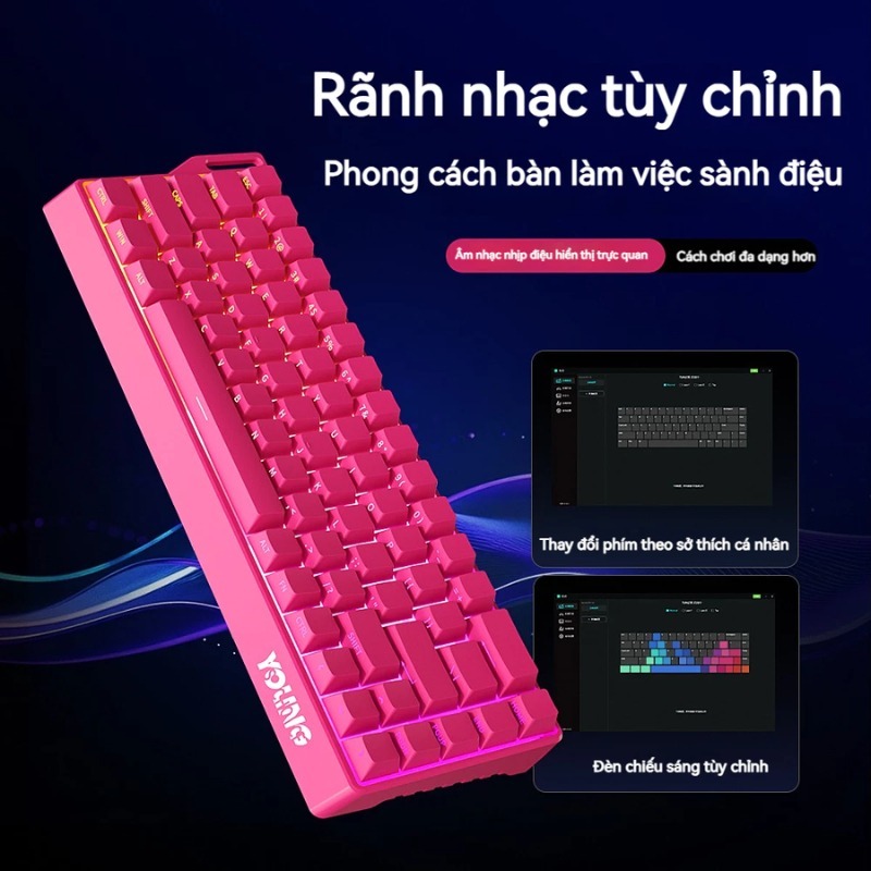 Bàn phím cơ Bluetooth Không dây ATAS K68 / K68D  - Led RGB - hot-swap - Pin 4000mAh - Có APP tùy chỉnh | BigBuy360 - bigbuy360.vn