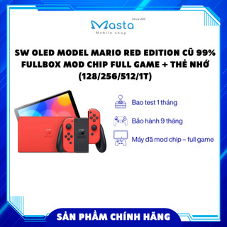 Máy Chơi Game Nintendo Switch OLED model Mario Red Edition cũ 99% Fullbox Chip Full Game thẻ (128GB/256GB/512GB/1TB)