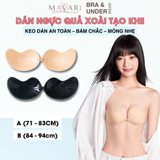 Áo dán ngực quả xoài cài trước - Miếng dán ngực su trơn mút mỏng MAVARI D0129 