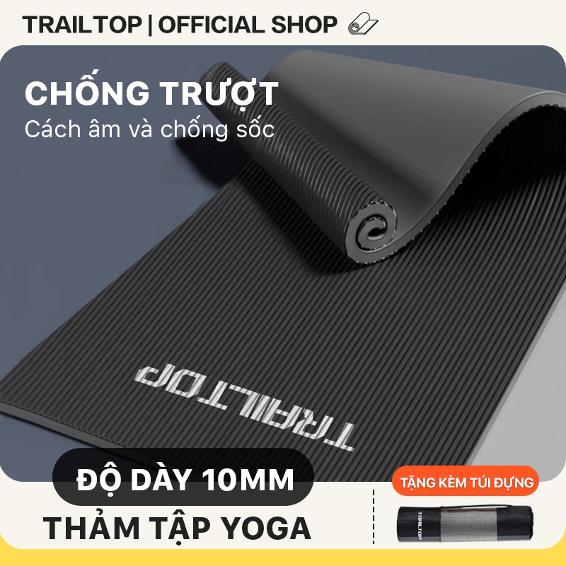 【COD】Trailtop Thảm Tập Gym Thảm Tập Yoga 8mm-10mm Siêu Dày NBR Chống Trượt Tập Thể Dục Tại Nhà