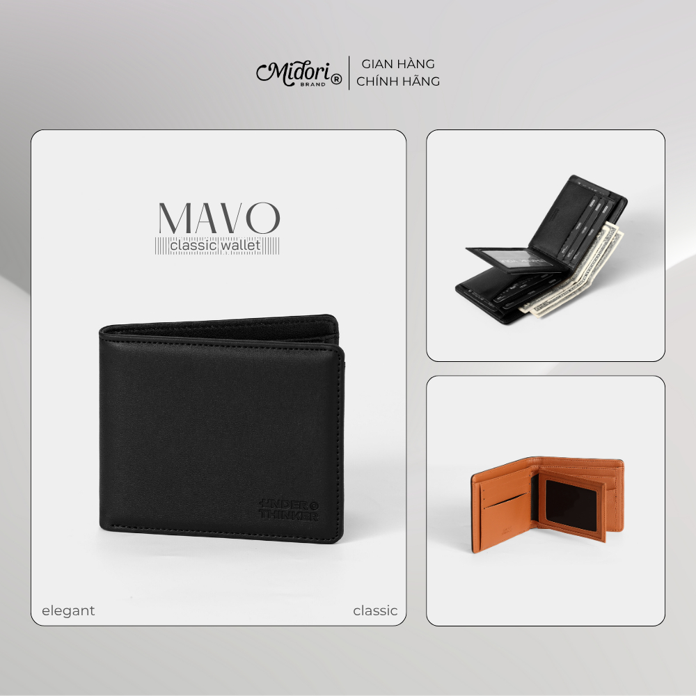 Ví Da PU Ngang MAVO Basic Bóp Đựng Tiền Thẻ Nhiều Ngăn Cầm Tay Nam Nữ | M Studio
