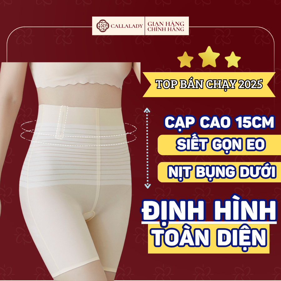  Quần gen bụng dưới Callalady định hình che mỡ bụng nâng mông siết đùi cạp cao chất đúc su siêu mỏng thông thoáng 22 