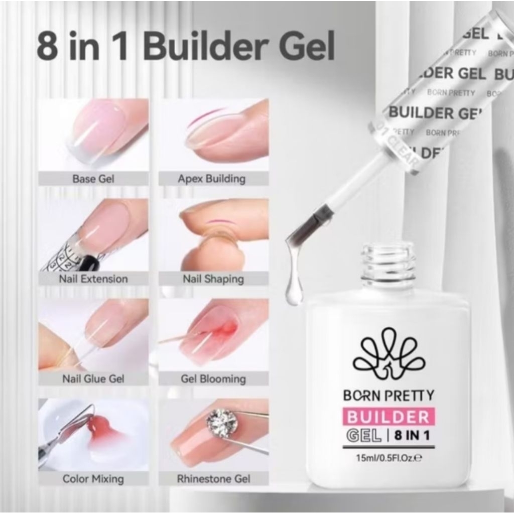 BORN PRETTY , VINIMAY Glue gel 6in1 và 8in1 CHÍNH HÃNG úp móng,cứng móng, base, liên kết sơn nail ge