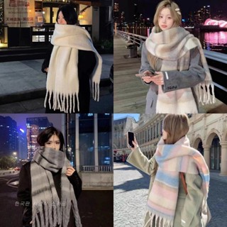  Khăn quàng cổ nữ đẹp chất liệu len kẻ HINAKY khăn trơn khăn choàng cổ mùa đông có nhiều kiểu dáng T3-KHO5  