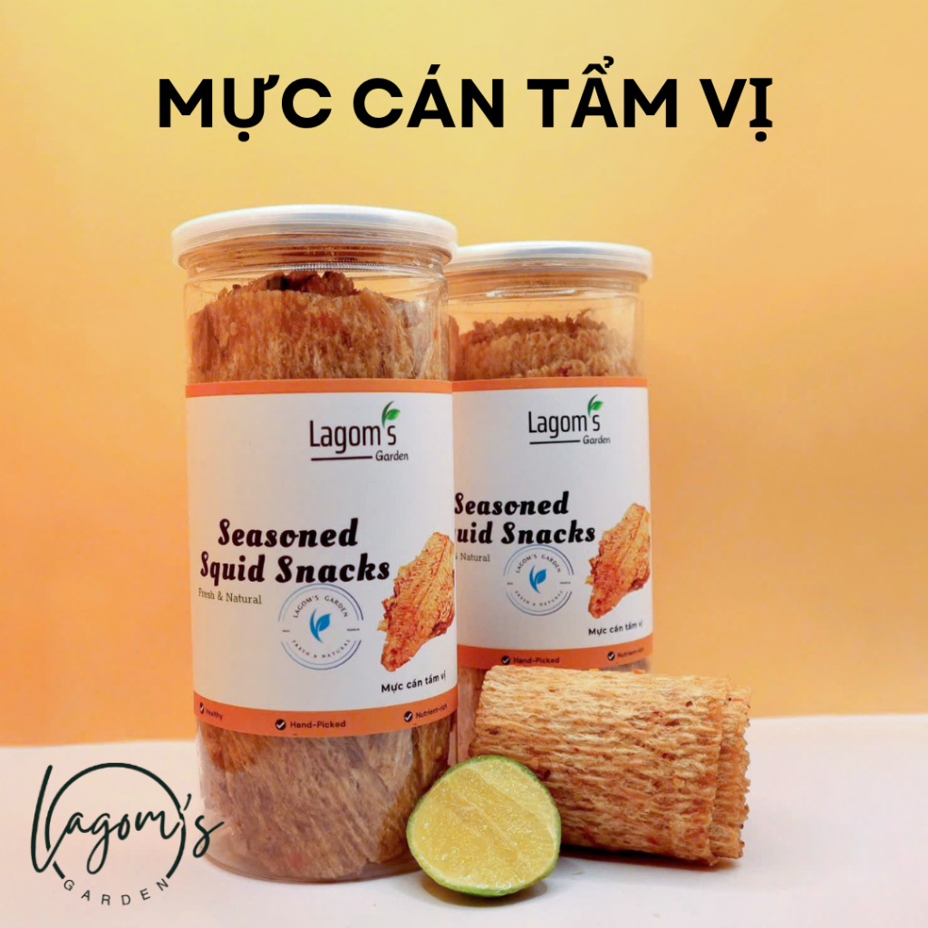 Mực cán tẩm vị hũ 350gr - Lagom's Garden