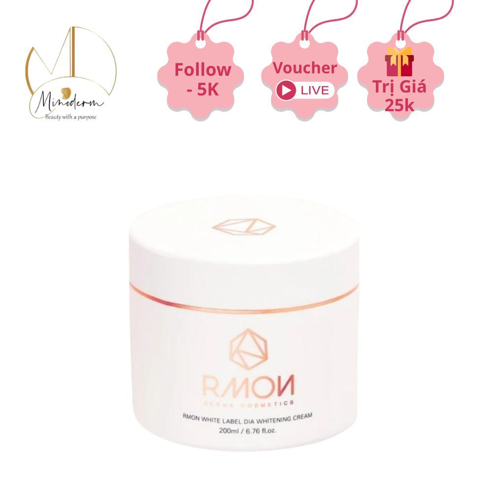 Kem Dưỡng Trắng Da Body Rmon White Label Dia Whitening Cream Giúp Ủ Trắng và Make-Up Da Body 200ml