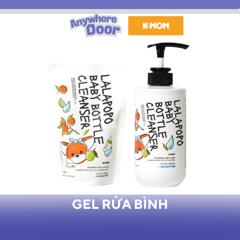 Gel rửa bình thuần chay Lalapopo K-Mom Hàn Quốc cho bé