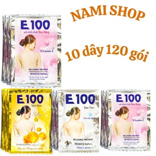  10 & 5  Dây sữa tắm E100  120 gói&60 gói   đủ màu trắng da hương thơm quyến rũ date mới 