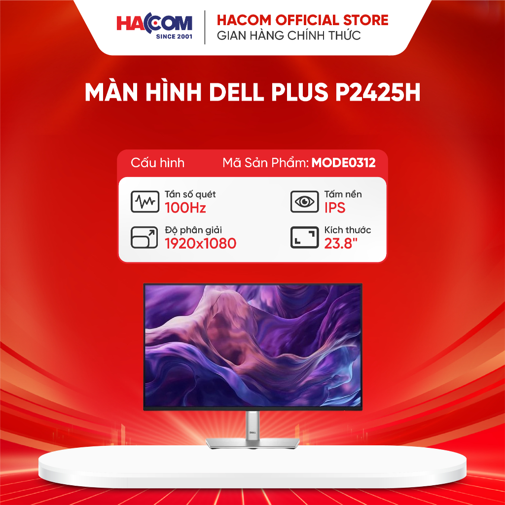 Màn hình Dell Plus P2425H (23.8 inch/FHD/IPS/100Hz/5ms/USB-C 15W) -bảo hành 36 tháng