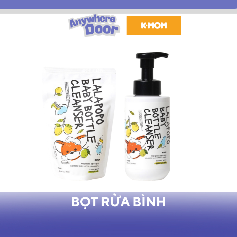 [Mẫu mới] Nước rửa bình Lalapopo K-Mom thuần chay Hàn Quốc cho bé