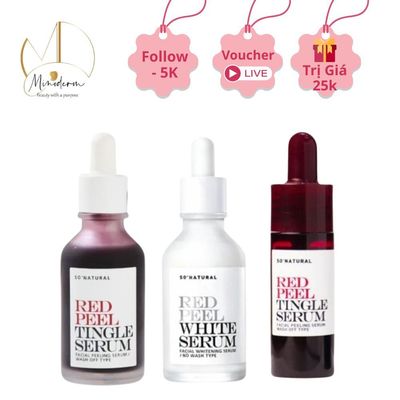 Tinh chất So’Natural Red Peel White Serum dưỡng trắng, mờ thâm nám chuyên sâu