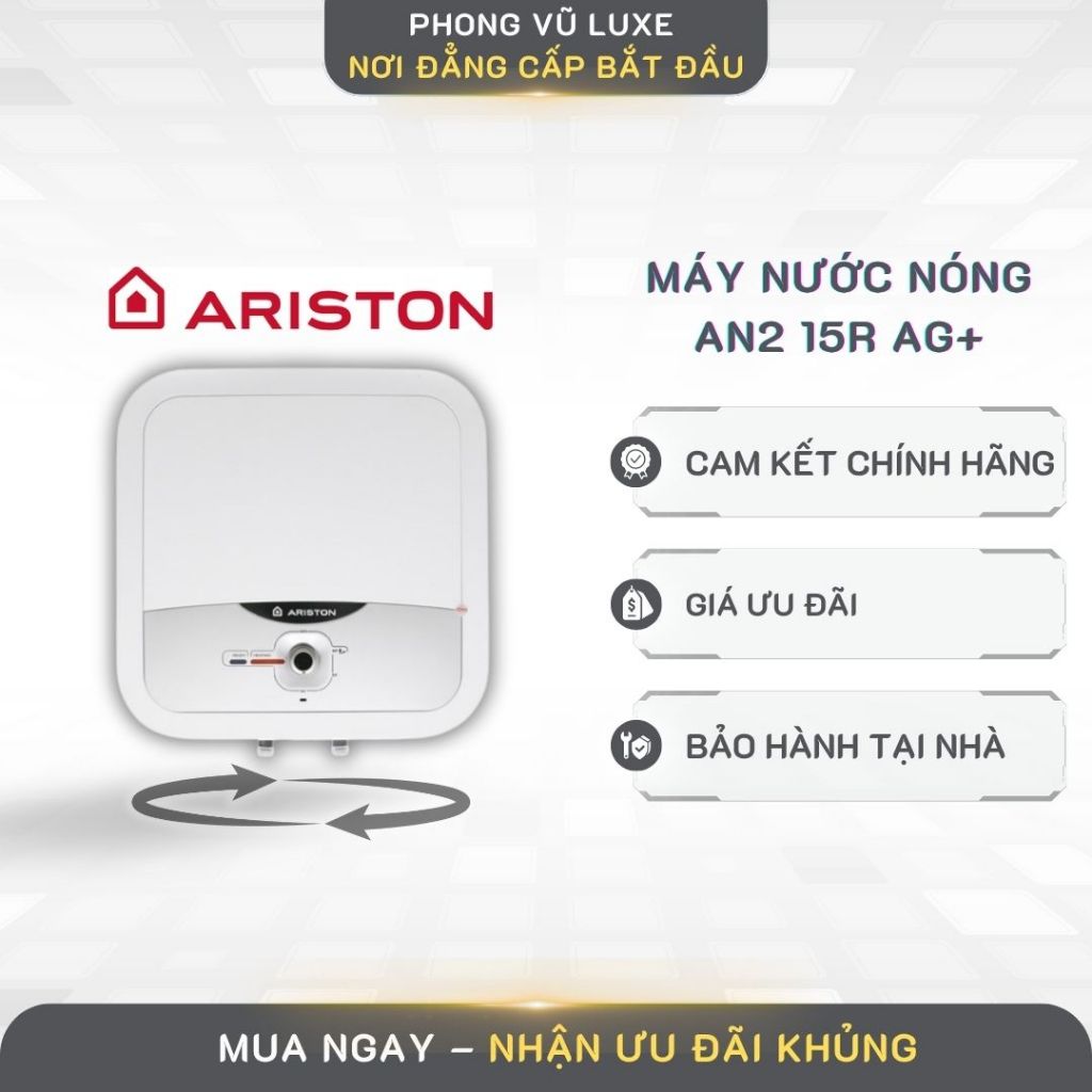 Máy nước nóng gián tiếp Ariston AN2 15R AG+– Chính hãng, bảo hành toàn quốc,bền bỉ