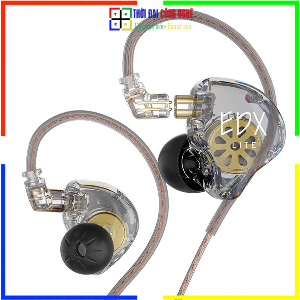 Tai nghe KZ EDX LITE HIFI có mic - Chính hãng, bảo hành Phương Linh JSC, Đổi mới 15 ngày