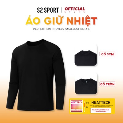 COMBO 2 Áo thun giữ nhiệt nam S2 SPORT HEAT-TECH trơn cổ tròn, cổ 3cm ôm body giữ ấm tốt - AGN04.CB2