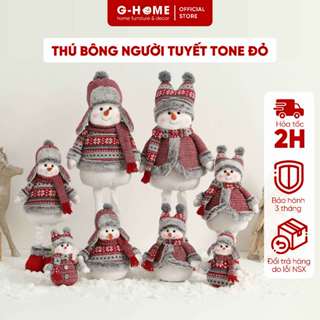  Người tuyết mặc áo len Ghome tone đỏ trầm trang trí decor giáng sinh noel TBNOEL25M1 