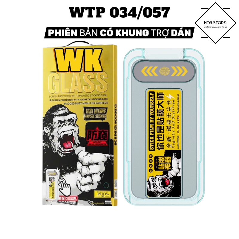 Kính cường lực kk có khung trợ dán wtp034-wtp057 trong suốt và chống nhìn trộm