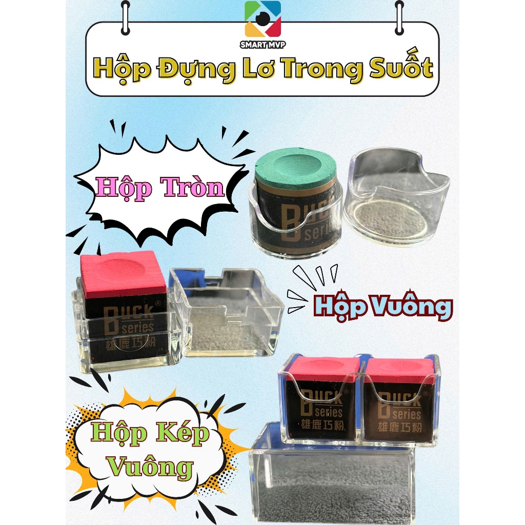 [Set 2] Hộp Đựng Phấn Lơ Bida Trong Suốt - Hộp Đựng Bảo Quản Phấn Lơ Bida Bỏ Túi Tiện Dụng