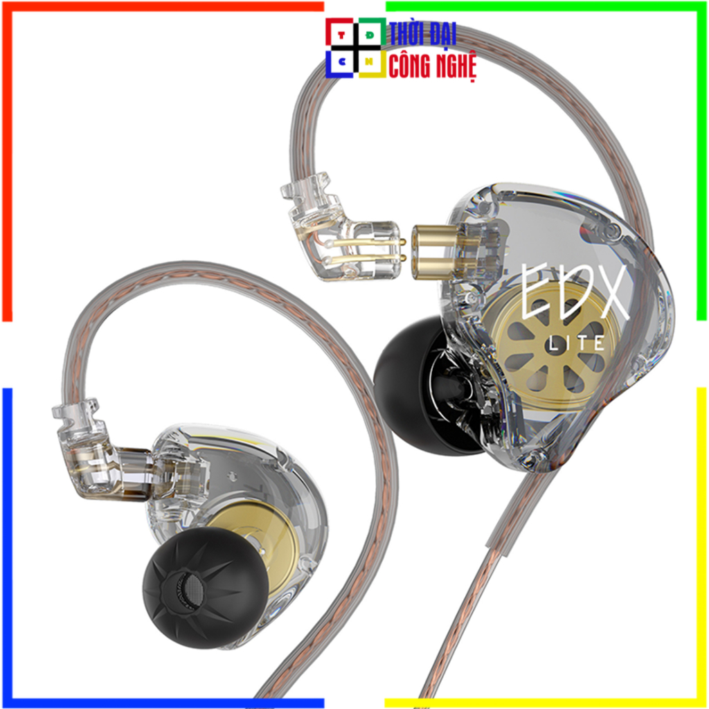 Tai nghe KZ EDX LITE Chính hãng Phương Linh JSC, Âm trầm tốt, Thiết kế trong suốt, Có mic, Bảo hành 