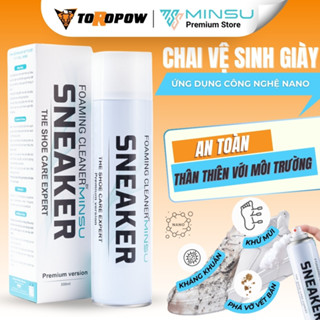  Chai Xịt Vệ Sinh Giày Công Nghệ NANO Bọt Tuyết MINSU M5955 Giặt Khô Siêu Tốc Bảo Vệ Giày Sneaker Khỏi Bị Ố Vàng Phai Màu 