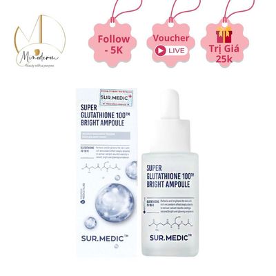 Huyết Thanh Dưỡng Trắng SUR.MEDIC+ Super Glutathione Bright Ampoule serum làm sáng da, giảm thâm