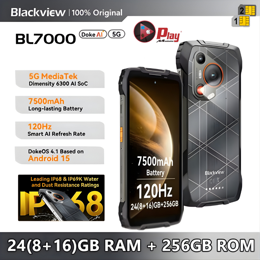Điện Thoại Blackview BL7000 5G ( 8+16/256GB ) Pin 7.500mAh - Siêu Bền Bỉ Màn Hình 6,78 HD+2,4K 120hz